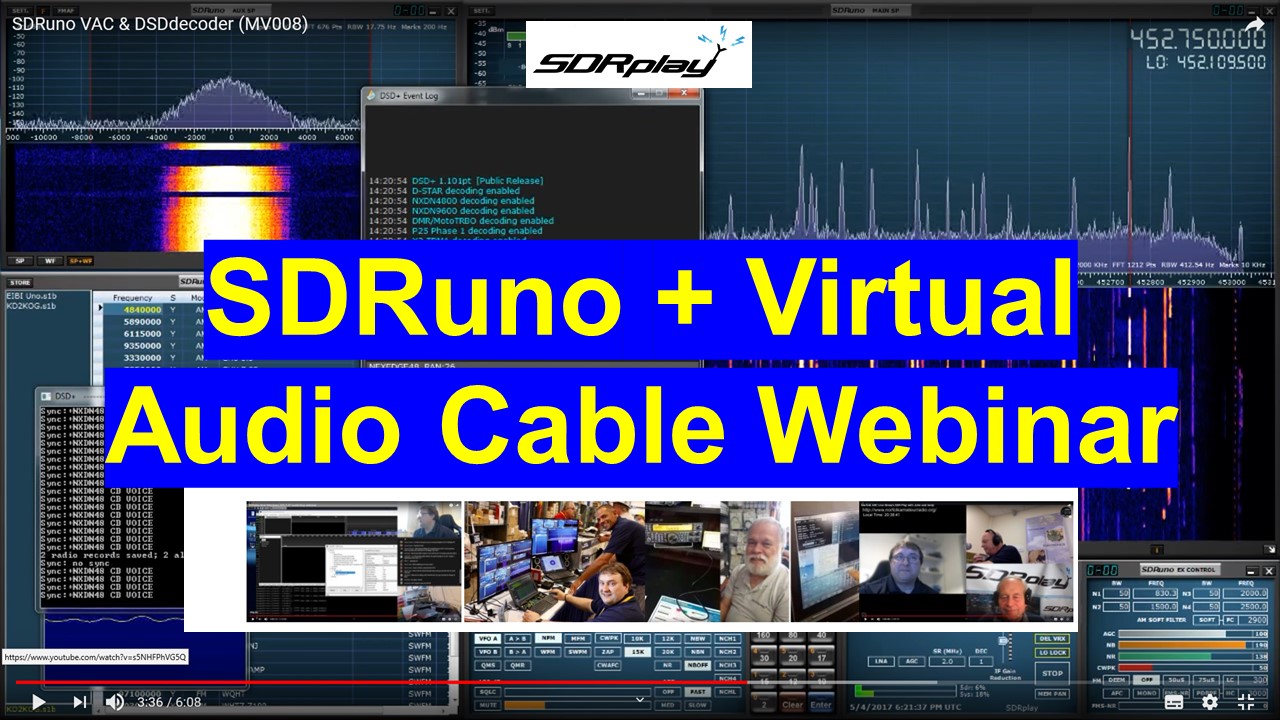 SDRuno/VAC webinar 11th April at 1700UTC