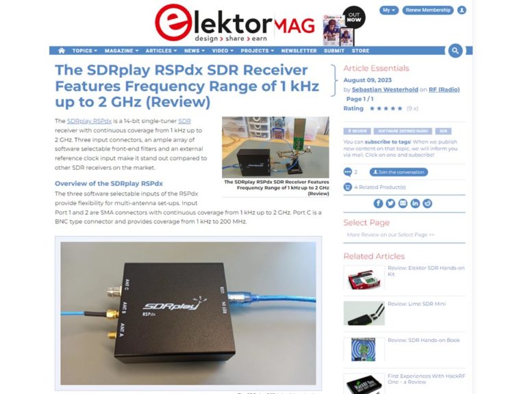 New Rspdx Review From Elektor Sdrplay